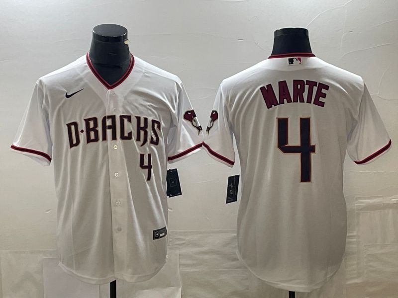 Men Arizona Diamondback #4 Marte White Game Nike 2023 MLB Jersey->arizona diamondback->MLB Jersey